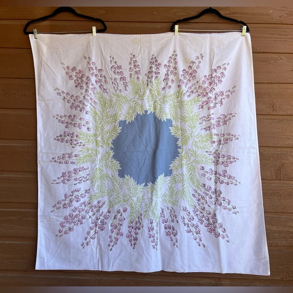 Vintage Springtime table cloth.